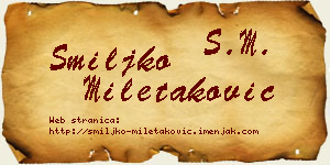 Smiljko Miletaković vizit kartica